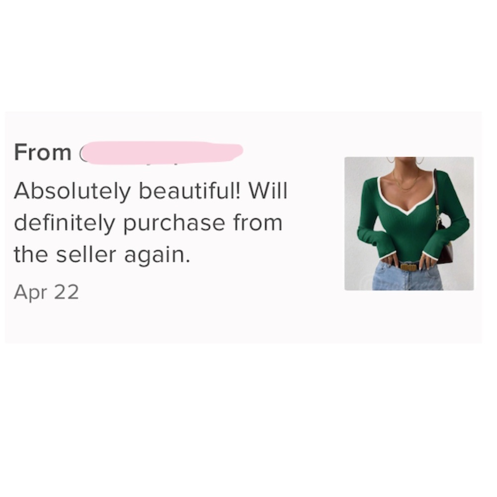 Green Rib Knit Sweetheart Neck Contrast White Trim Long Sleeve Fitted Sweater - Picture 8 of 9